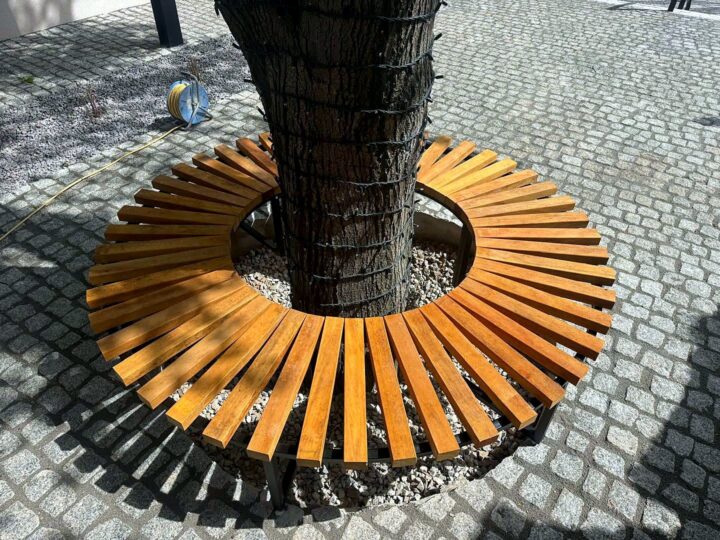 Kruhová lavica okolo stromu – detail